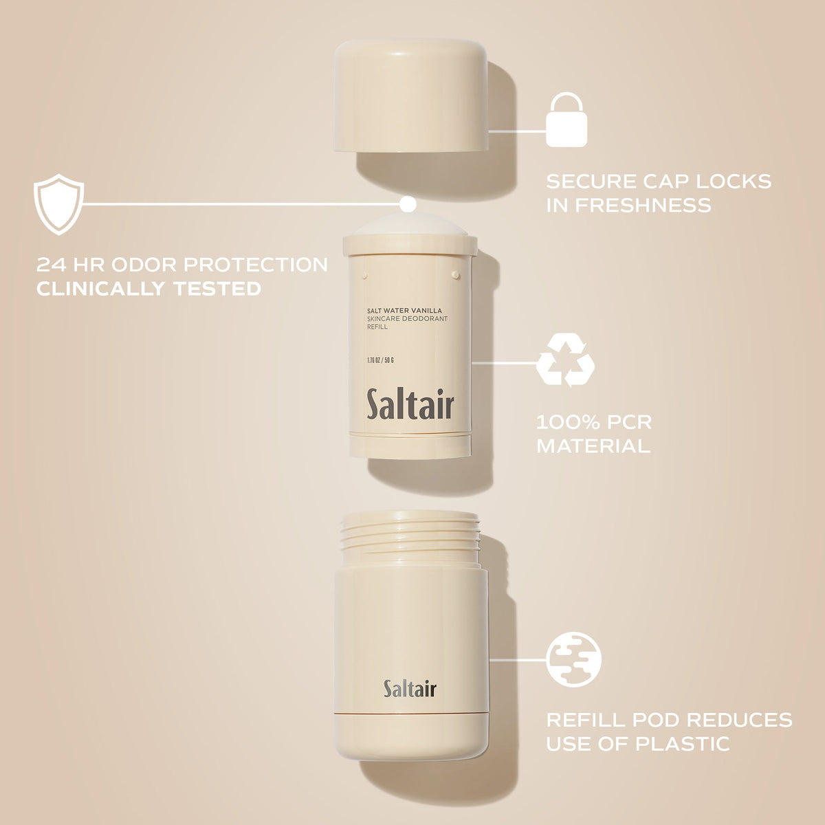 Salt Water Vanilla - Skincare Deodorant